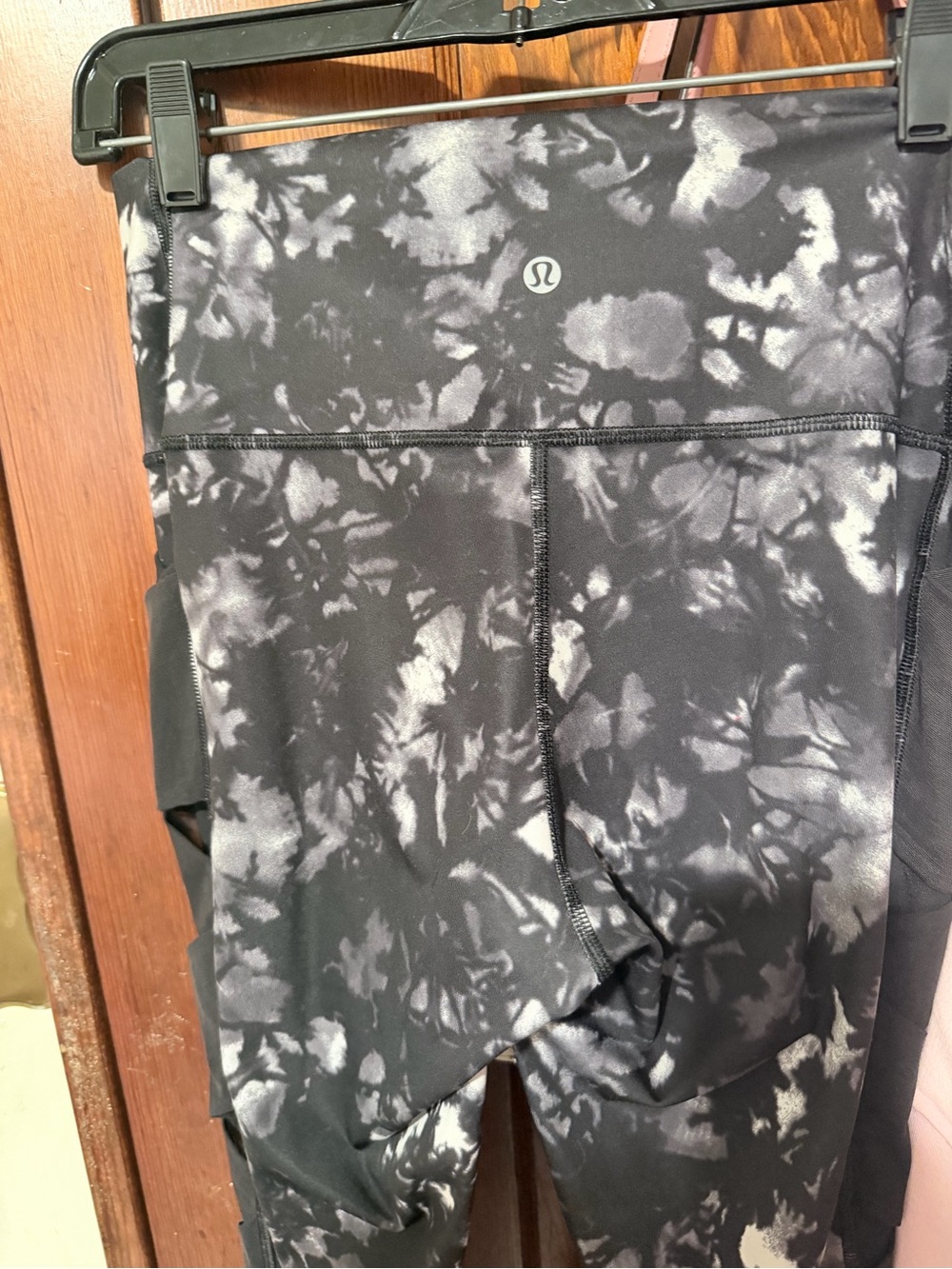 Lululemon Black & Gray Tie-Dye High-Rise Leggings